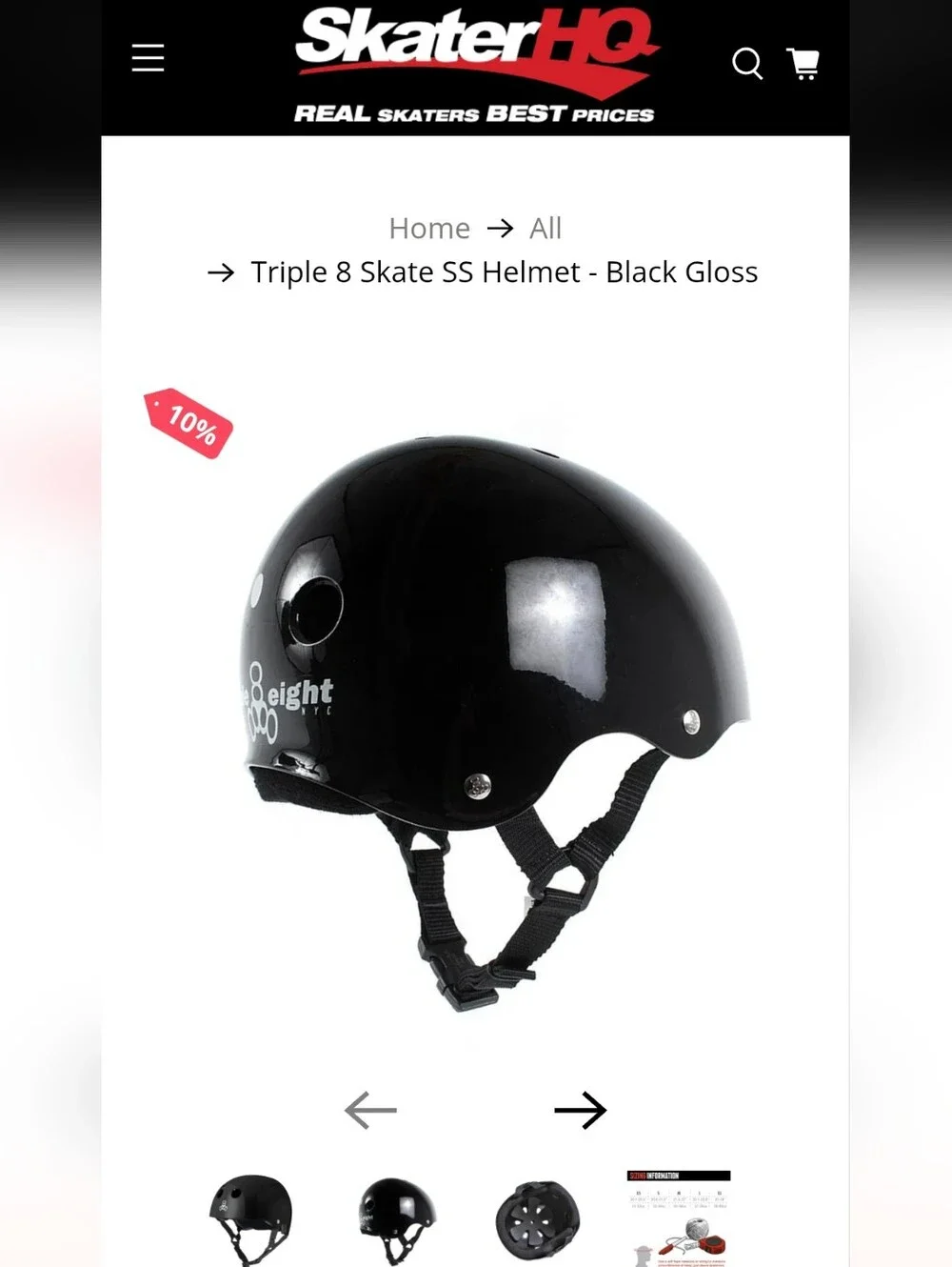 Skate Helmet - Black Gloss